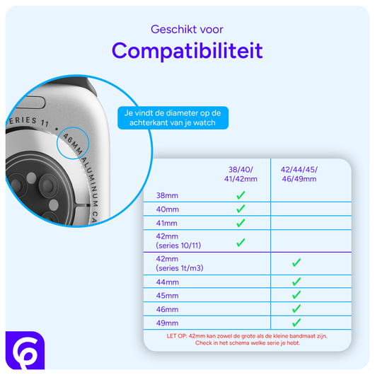 SBG Siliconen - Apple Watch Bandje - 1-11/SE - 38/40/41/42MM - Lavender Grijs afbeelding 7