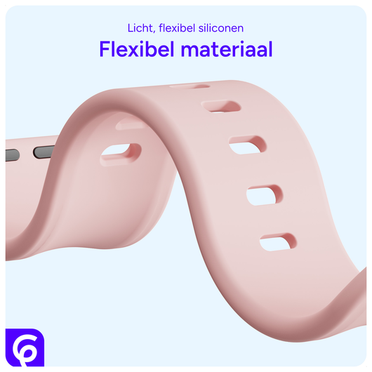 SBG Siliconen - Apple Watch Bandje - 1-11/SE - 38/40/41/42MM - Licht Roze afbeelding 4