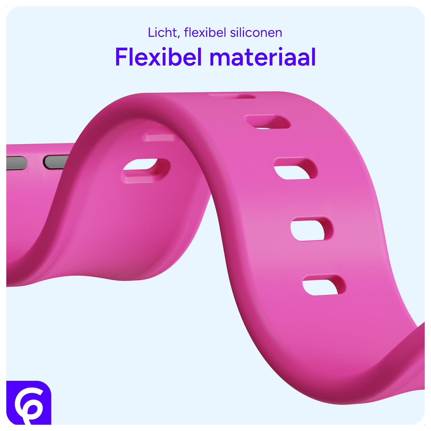 SBG Siliconen - Apple Watch Bandje - 1-11/SE - 38/40/41/42MM - Hot Pink afbeelding 4