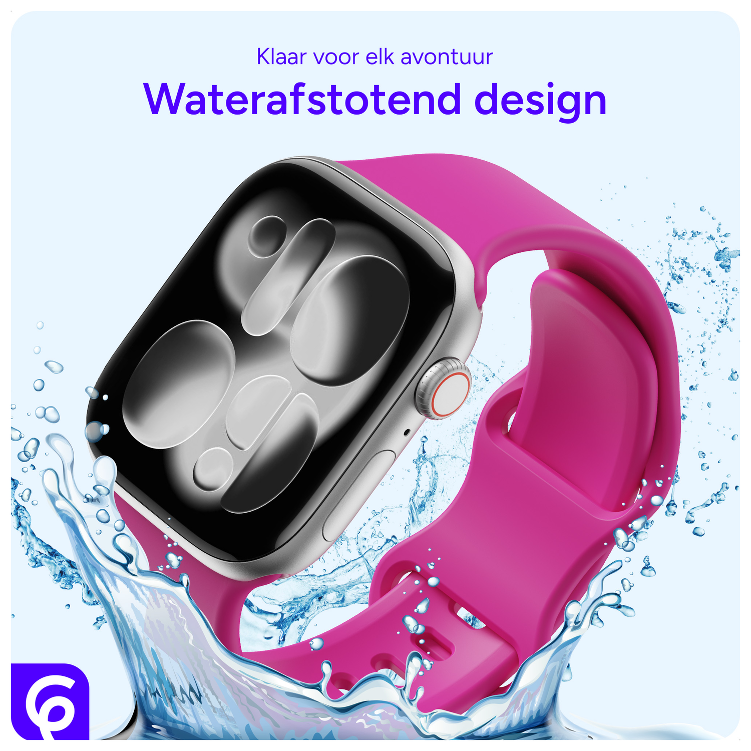 SBG Siliconen - Apple Watch Bandje - 1-11/SE - 38/40/41/42MM - Hot Pink afbeelding 2