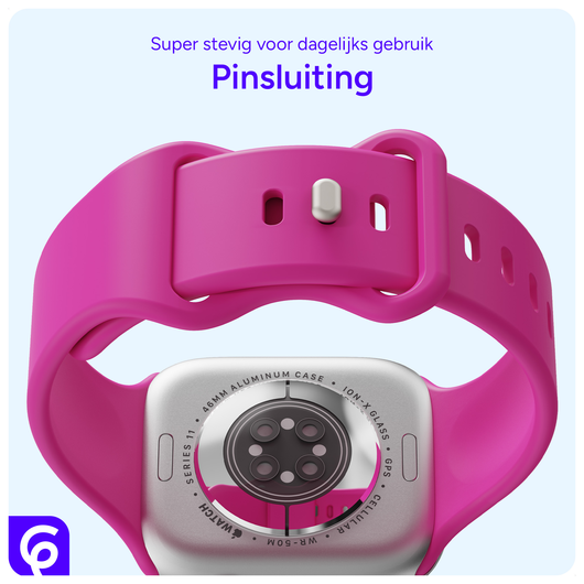 SBG Siliconen - Apple Watch Bandje - 1-11/SE - 38/40/41/42MM - Hot Pink afbeelding 3