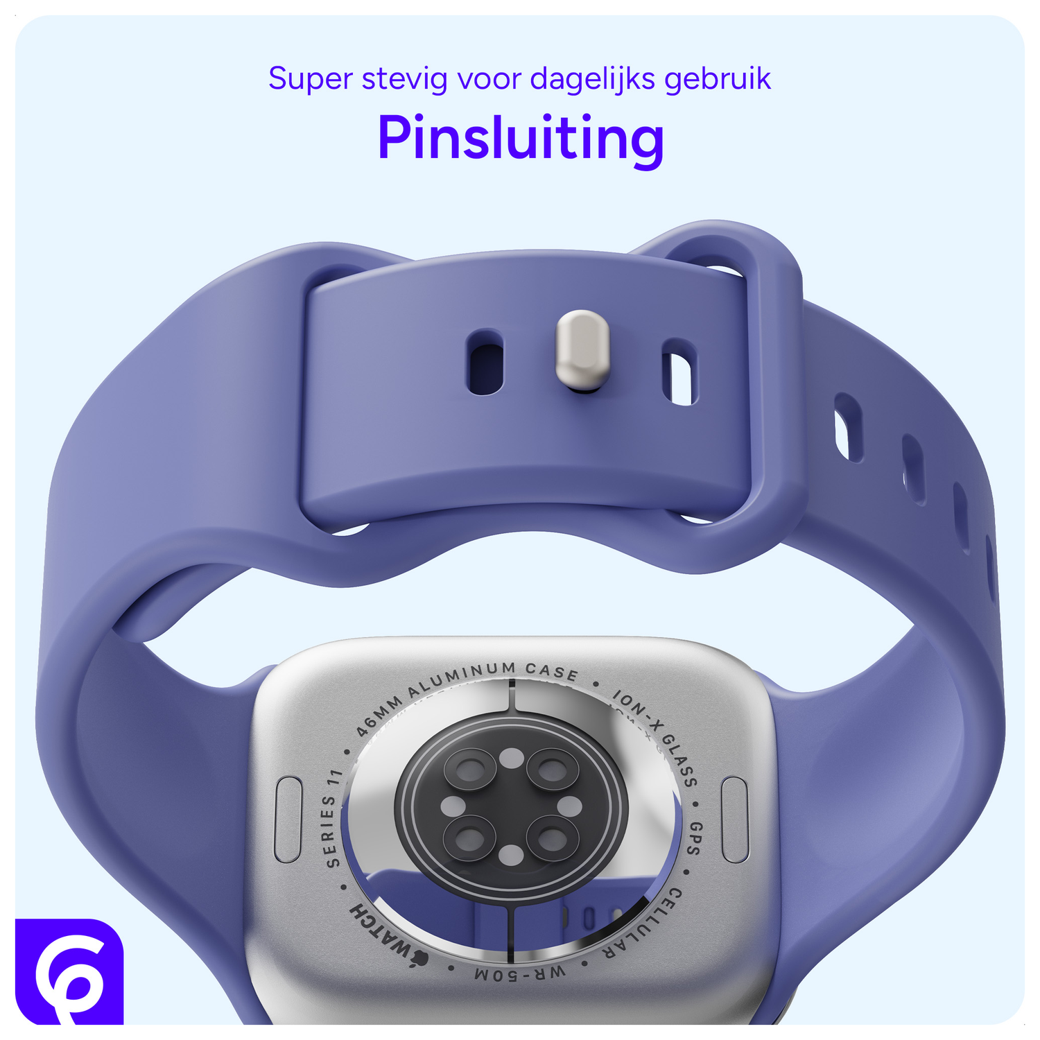 SBG Siliconen - Apple Watch Bandje - 1-11/SE - 38/40/41/42MM - Lavender afbeelding 3