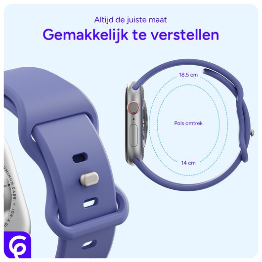 SBG Siliconen - Apple Watch Bandje - 1-11/SE - 38/40/41/42MM - Lavender afbeelding 5