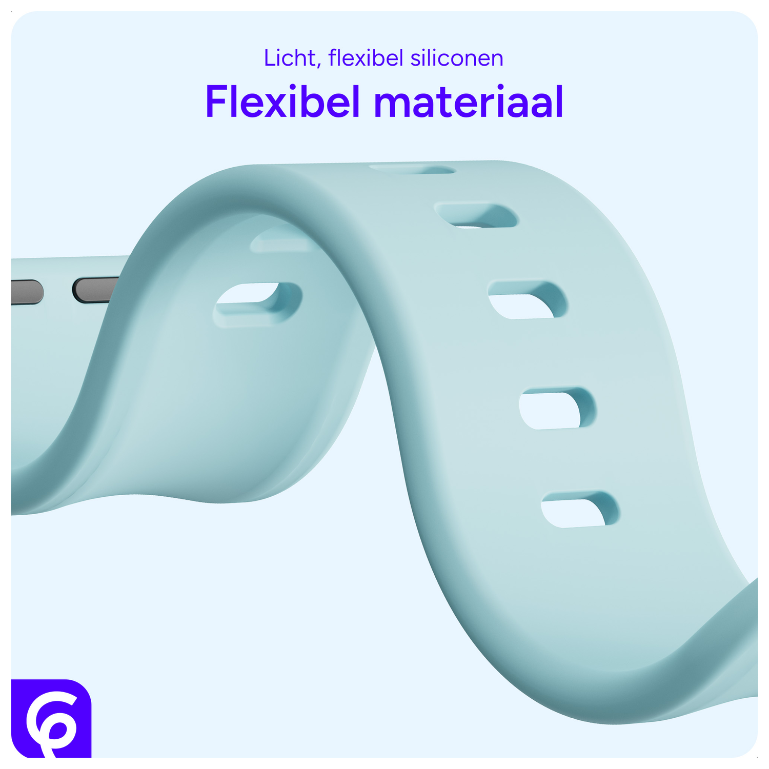 SBG Siliconen - Apple Watch Bandje - 1-11/SE - 38/40/41/42MM - Groen Blauw afbeelding 4