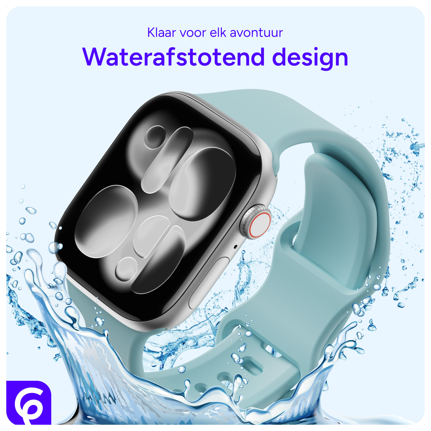 SBG Siliconen - Apple Watch Bandje - 1-11/SE - 38/40/41/42MM - Groen Blauw afbeelding 2