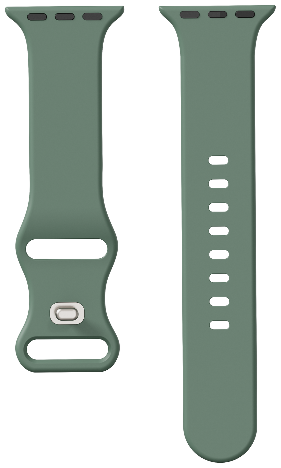 SBG Siliconen - Apple Watch Bandje - 1-11/SE - 38/40/41/42MM - Donker Groen afbeelding 8