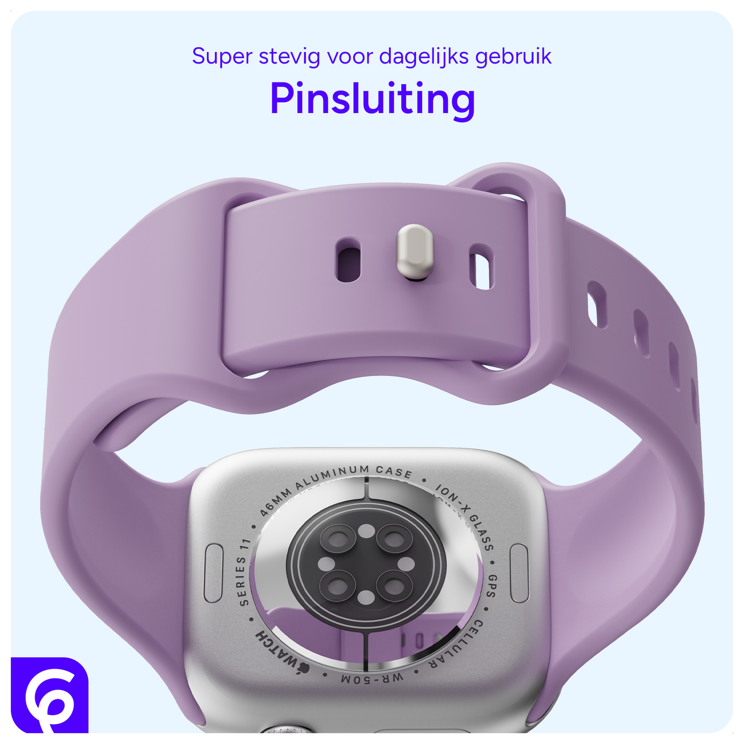 SBG Siliconen - Apple Watch Bandje - 1-11/SE - 38/40/41/42MM - Paars afbeelding 3