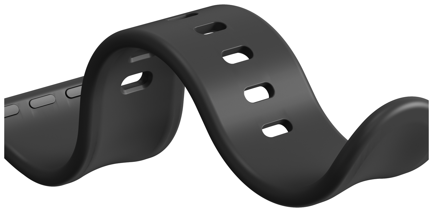 SBG Siliconen Apple Watch Band 1-11/SE/Ultra - 49/46/45/44/42MM - Zwart afbeelding 6