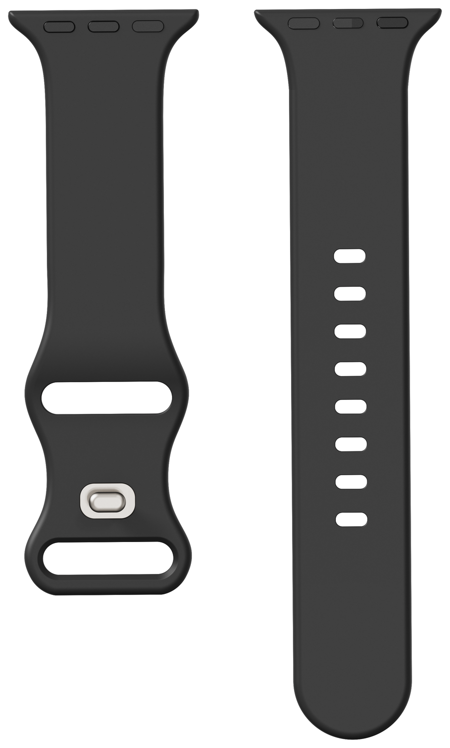 SBG Siliconen Apple Watch Band 1-11/SE/Ultra - 49/46/45/44/42MM - Zwart afbeelding 8
