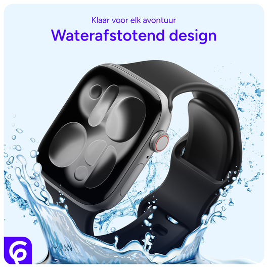 SBG Siliconen Apple Watch Band 1-11/SE/Ultra - 49/46/45/44/42MM - Zwart afbeelding 2