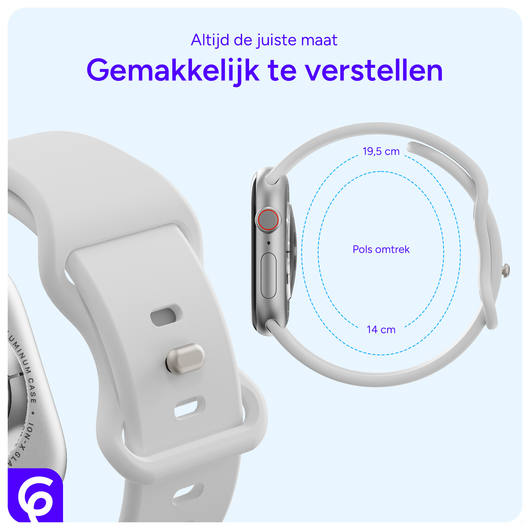 SBG Siliconen Apple Watch Band 1-11/SE/Ultra - 49/46/45/44/42MM - Wit afbeelding 5