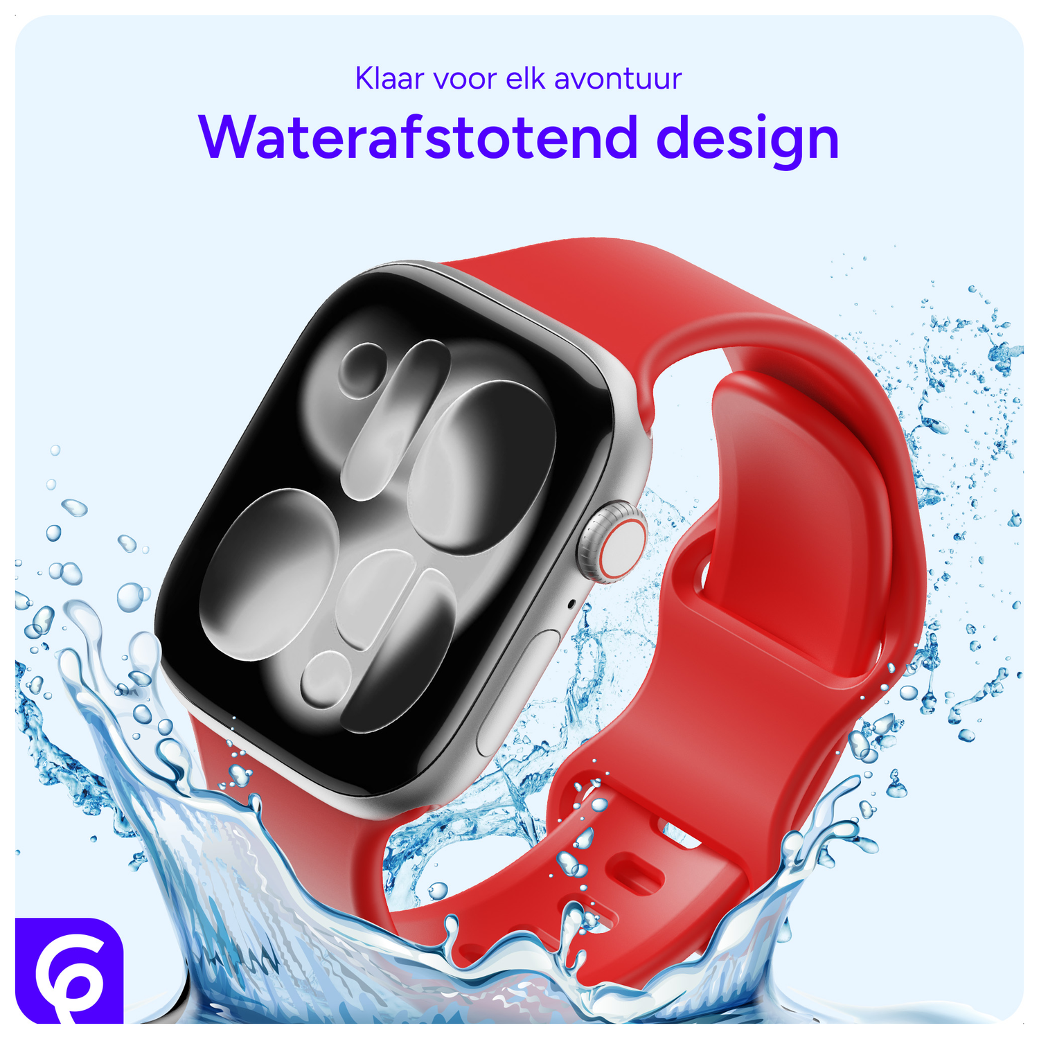 SBG Siliconen Apple Watch Band 1-11/SE/Ultra - 49/46/45/44/42MM - Rood afbeelding 2