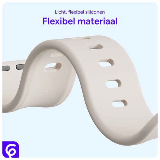 SBG Siliconen Apple Watch Band 1-11/SE/Ultra - 49/46/45/44/42MM - Sterrenlicht afbeelding 4