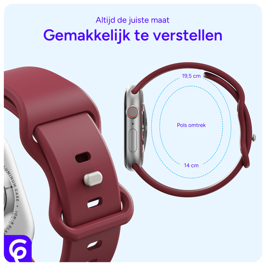 SBG Siliconen Apple Watch Band 1-11/SE/Ultra - 49/46/45/44/42MM - Bordeaux afbeelding 5