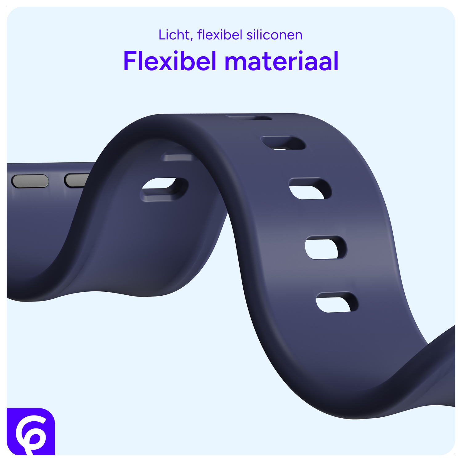 SBG Siliconen Apple Watch Band 1-11/SE/Ultra - 49/46/45/44/42MM - Midnight Blue afbeelding 4