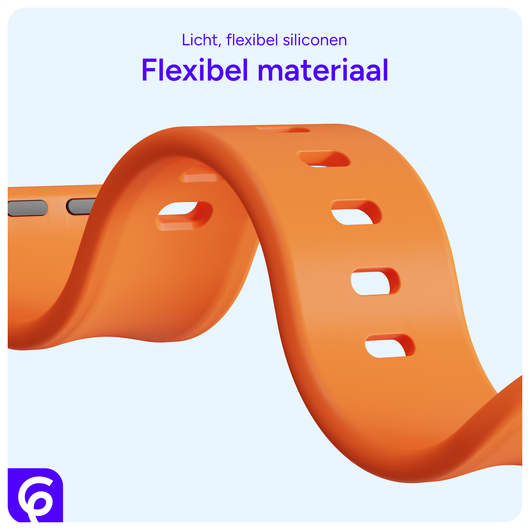 SBG Siliconen Apple Watch Band 1-11/SE/Ultra - 49/46/45/44/42MM - Oranje afbeelding 4