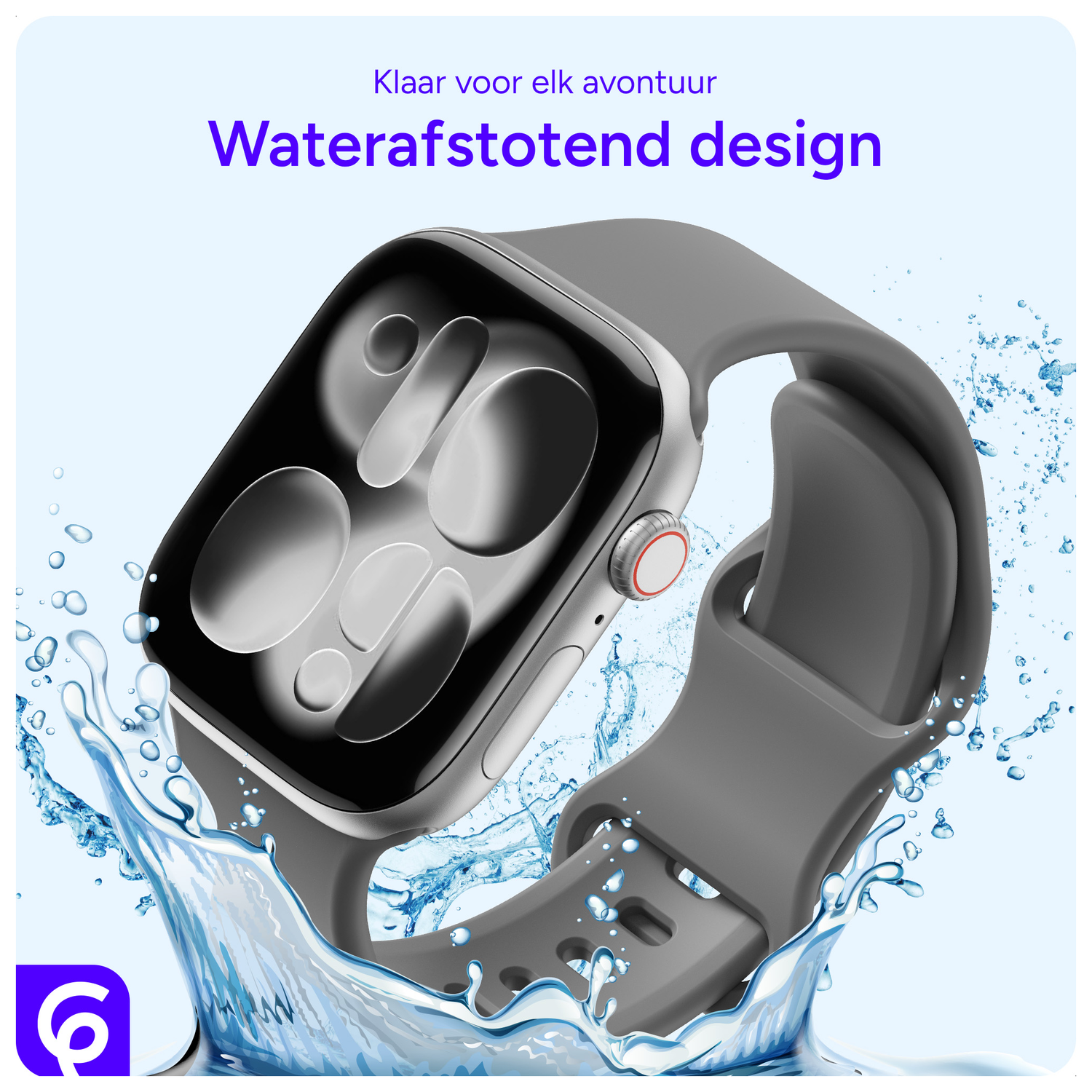 SBG Siliconen Apple Watch Band 1-11/SE/Ultra - 49/46/45/44/42MM - Grijs afbeelding 2