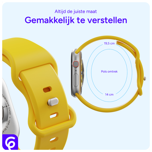 SBG Siliconen Apple Watch Band 1-11/SE/Ultra - 49/46/45/44/42MM - Geel afbeelding 5