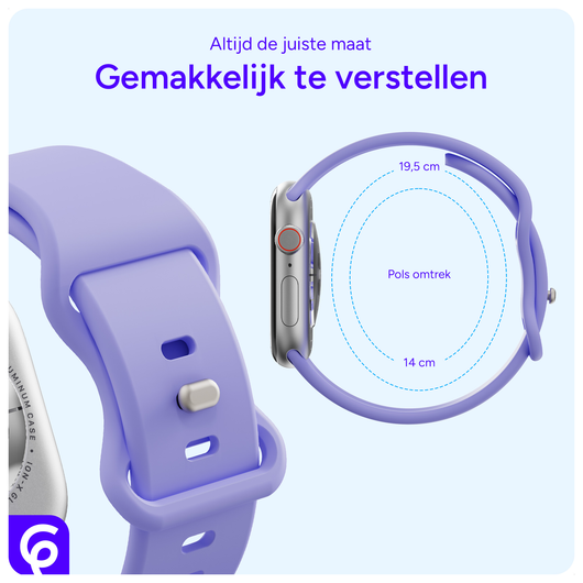 SBG Siliconen Apple Watch Band 1-11/SE/Ultra - 49/46/45/44/42MM - Lila afbeelding 5