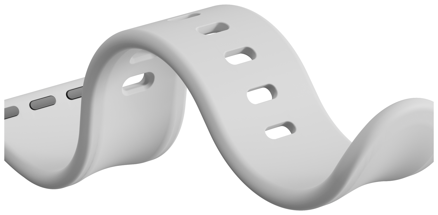 SBG Siliconen Apple Watch Band 1-11/SE/Ultra - 49/46/45/44/42MM - Cloud Grey afbeelding 6