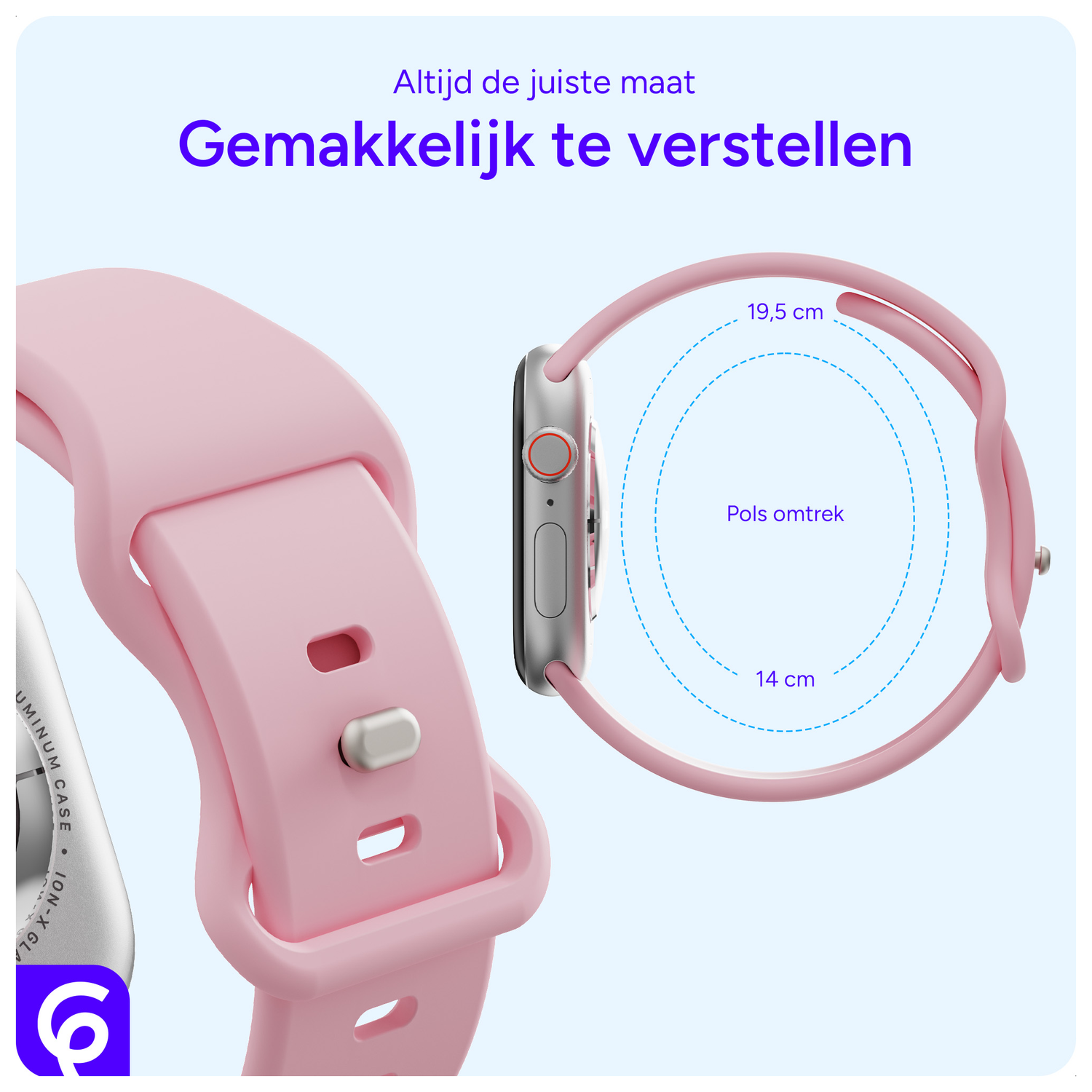 SBG Siliconen Apple Watch Band 1-11/SE/Ultra - 49/46/45/44/42MM - Roze afbeelding 5