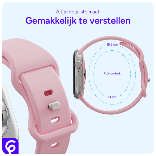 SBG Siliconen Apple Watch Band 1-11/SE/Ultra - 49/46/45/44/42MM - Roze afbeelding 5