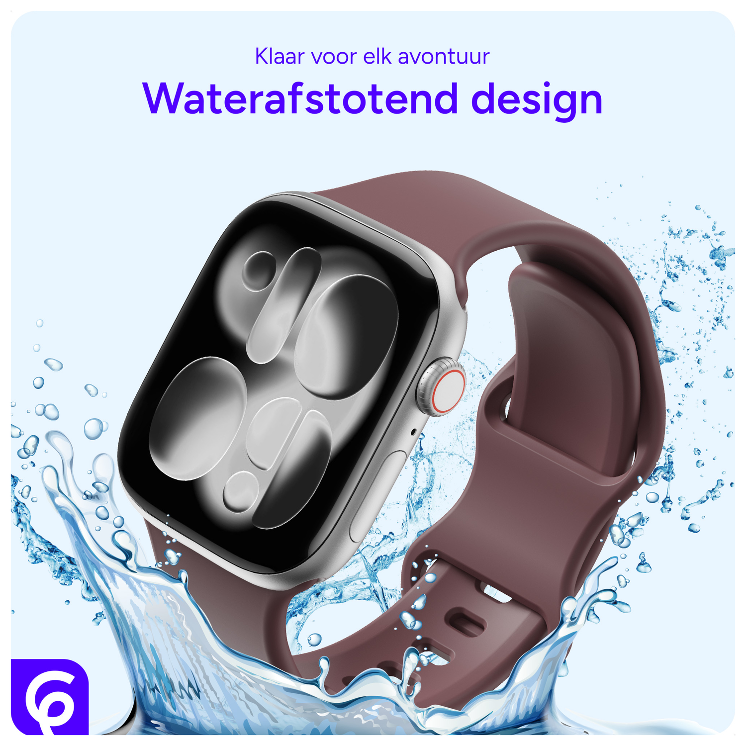 SBG Siliconen Apple Watch Band 1-11/SE/Ultra - 49/46/45/44/42MM - Smoky Purple afbeelding 2