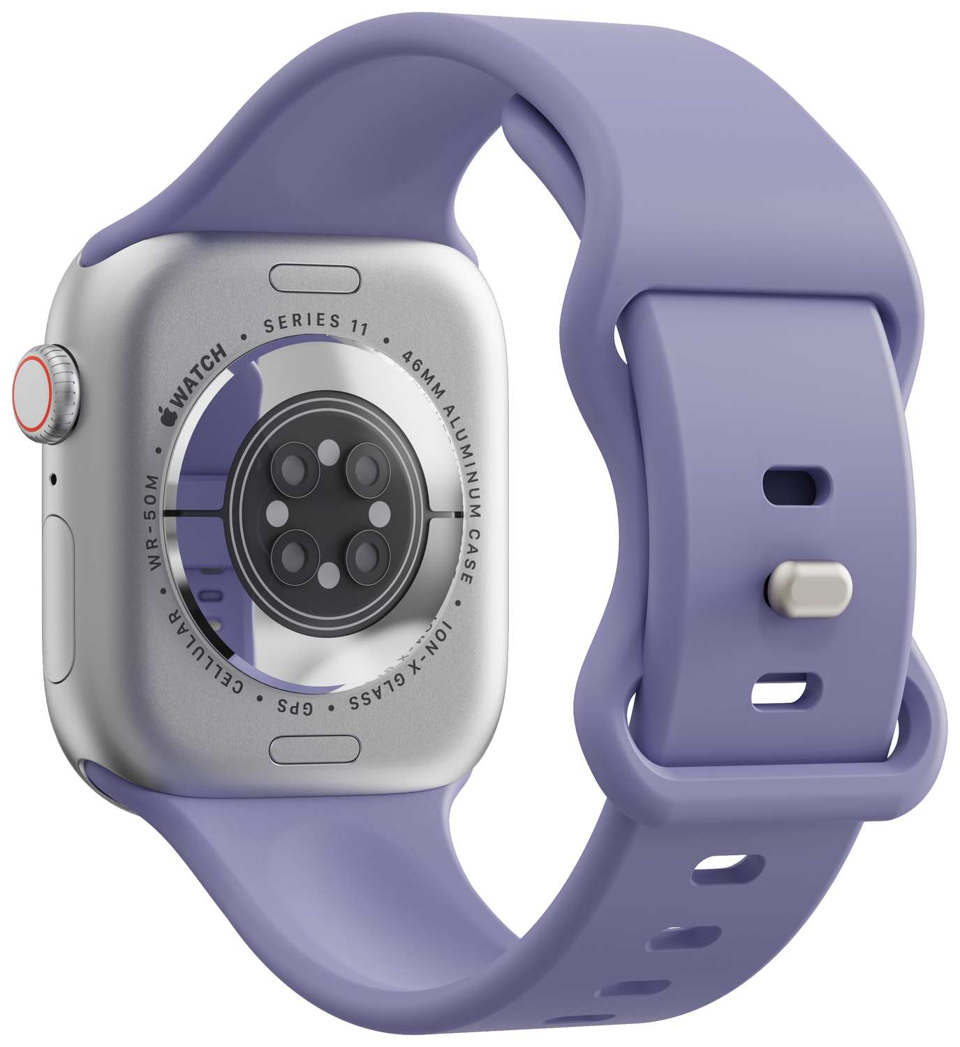 SBG Siliconen Apple Watch Band 1-11/SE/Ultra - 49/46/45/44/42MM - Lavender Grijs afbeelding 2