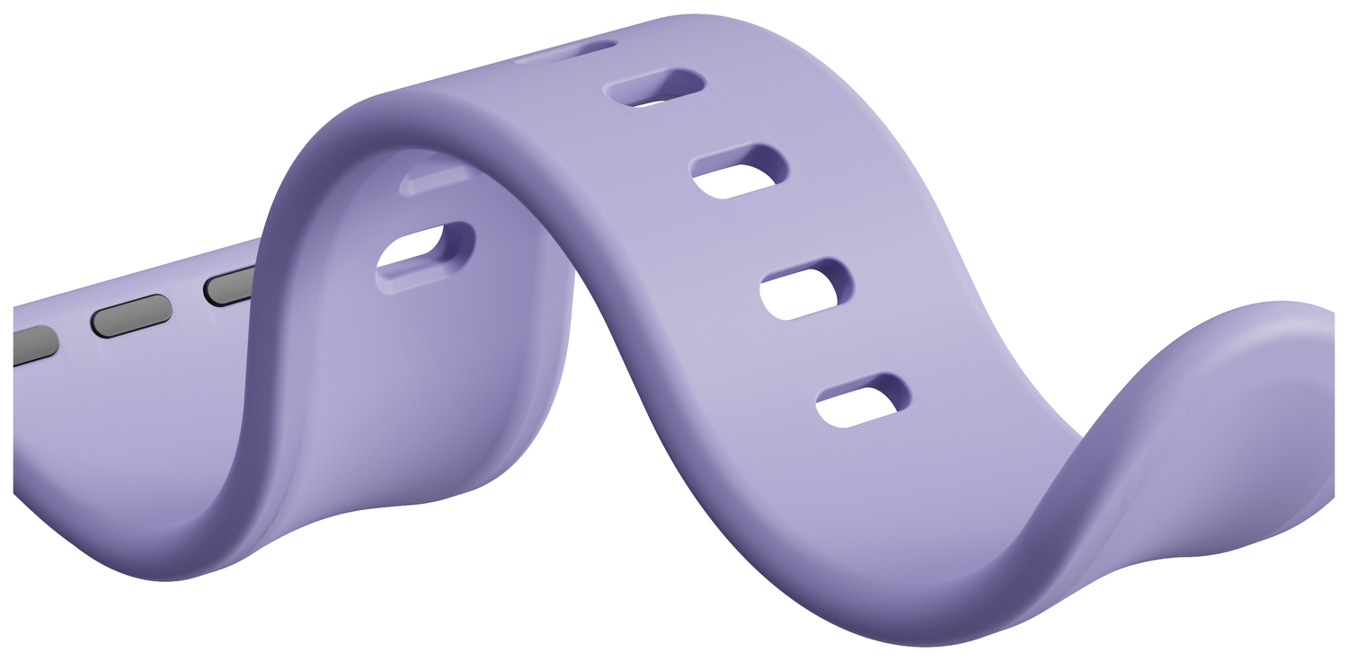 SBG Siliconen Apple Watch Band 1-11/SE/Ultra - 49/46/45/44/42MM - Lavender Grijs afbeelding 6
