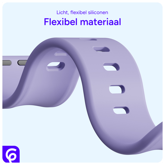 SBG Siliconen Apple Watch Band 1-11/SE/Ultra - 49/46/45/44/42MM - Lavender Grijs afbeelding 4