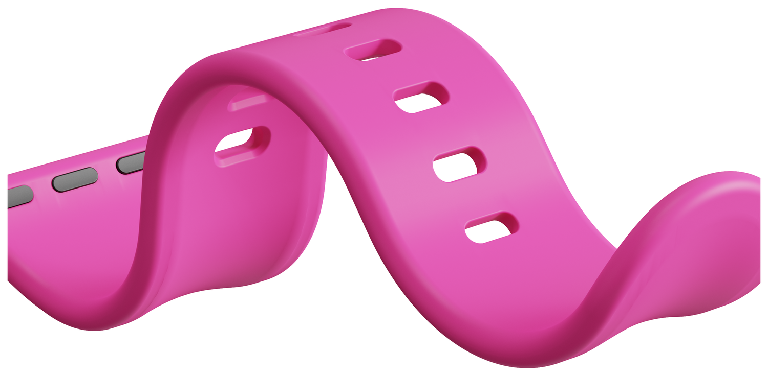 SBG Siliconen Apple Watch Band 1-11/SE/Ultra - 49/46/45/44/42MM - Hot Pink afbeelding 6