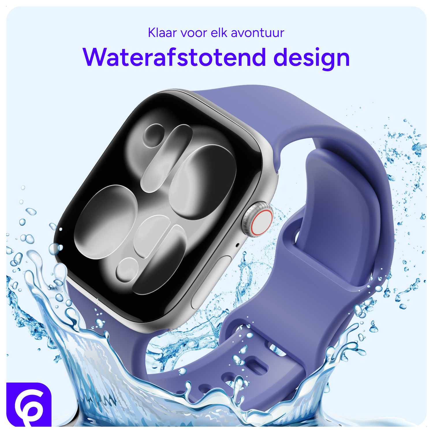 SBG Siliconen Apple Watch Band 1-11/SE/Ultra - 49/46/45/44/42MM - Lavender afbeelding 2