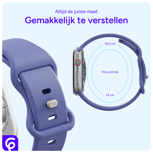 SBG Siliconen Apple Watch Band 1-11/SE/Ultra - 49/46/45/44/42MM - Lavender afbeelding 5