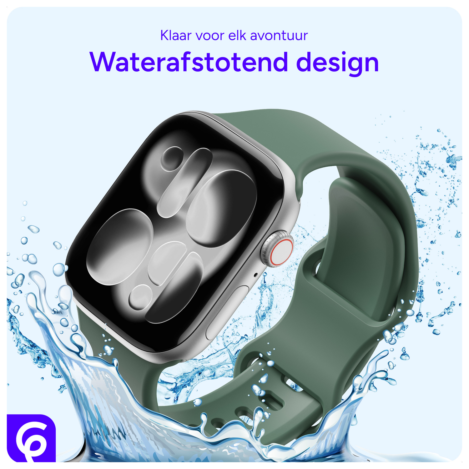 SBG Siliconen Apple Watch Band 1-11/SE/Ultra - 49/46/45/44/42MM - Donker Groen afbeelding 2