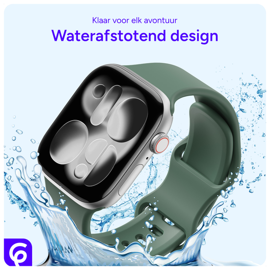 SBG Siliconen Apple Watch Band 1-11/SE/Ultra - 49/46/45/44/42MM - Donker Groen afbeelding 2