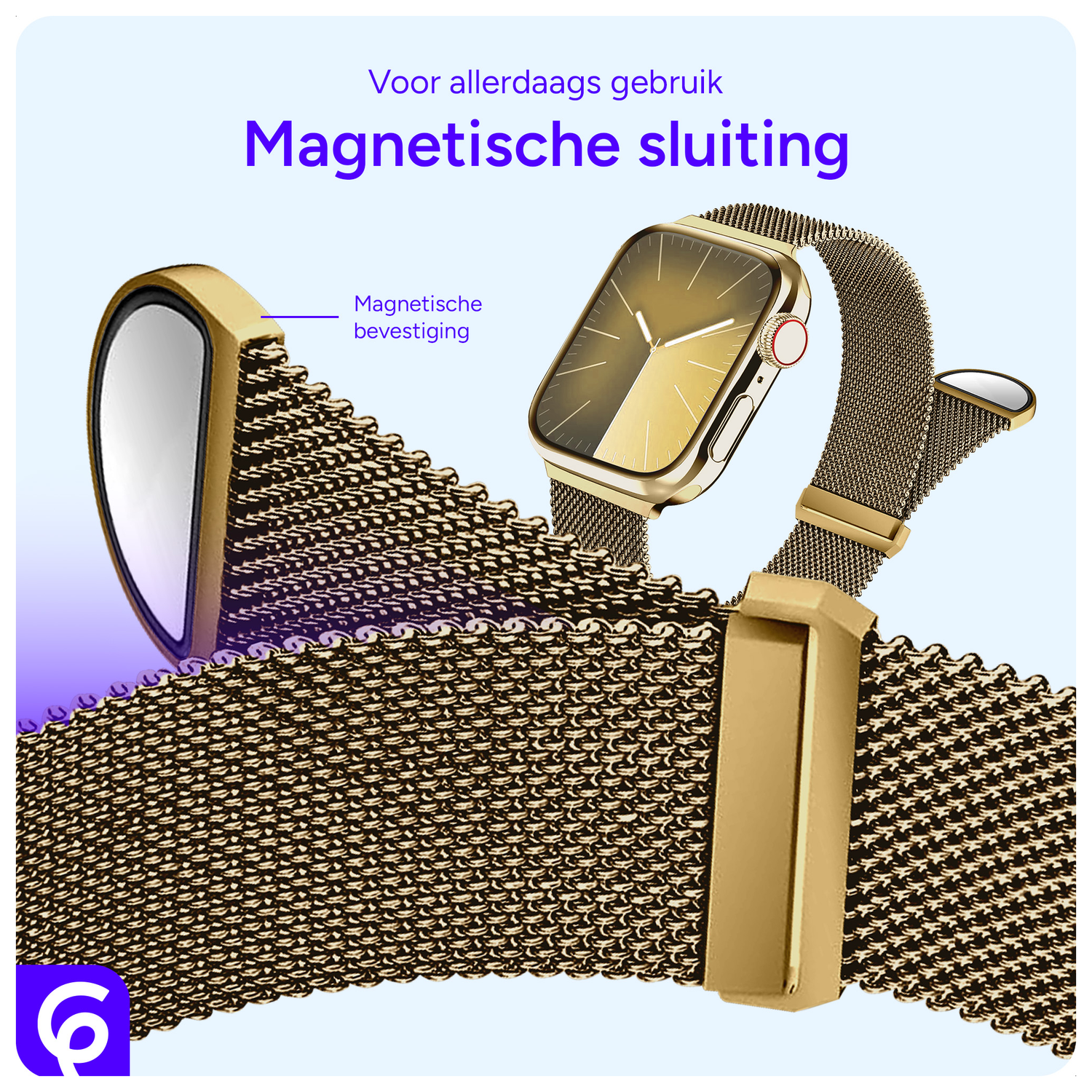 SBG Milanees - Apple Watch Bandje - 1-11/SE - 38/40/41/42MM - Goud afbeelding 2