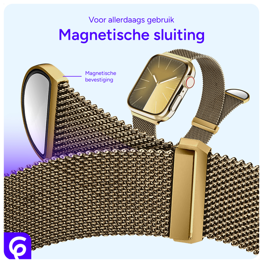 SBG Milanees - Apple Watch Bandje - 1-11/SE - 38/40/41/42MM - Goud afbeelding 2