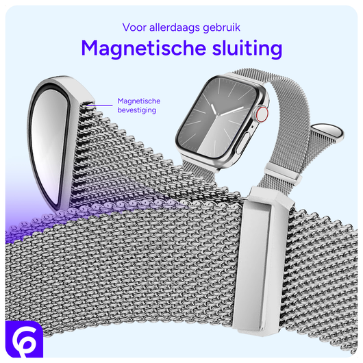 SBG Milanees - Apple Watch Bandje - 1-11/SE/Ultra - 49/46/45/44/42MM - Zilver afbeelding 2