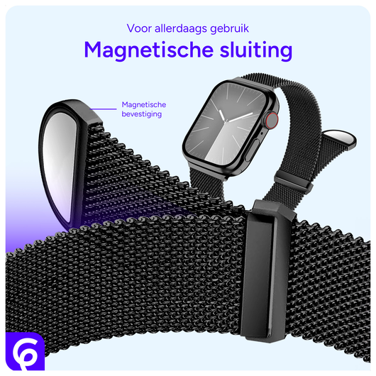 SBG Milanees - Apple Watch Bandje - 1-11/SE/Ultra - 49/46/45/44/42MM - Zwart afbeelding 2