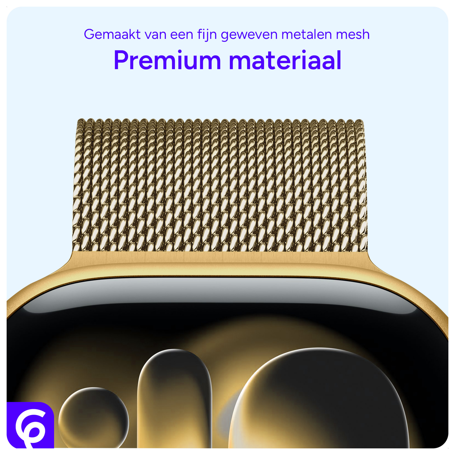 SBG Milanees - Apple Watch Bandje - 1-11/SE/Ultra - 49/46/45/44/42MM - Goud afbeelding 6