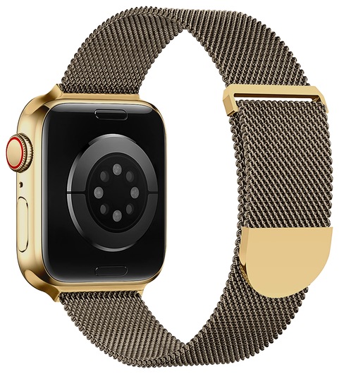 SBG Milanees - Apple Watch Bandje - 1-11/SE/Ultra - 49/46/45/44/42MM - Goud afbeelding 12
