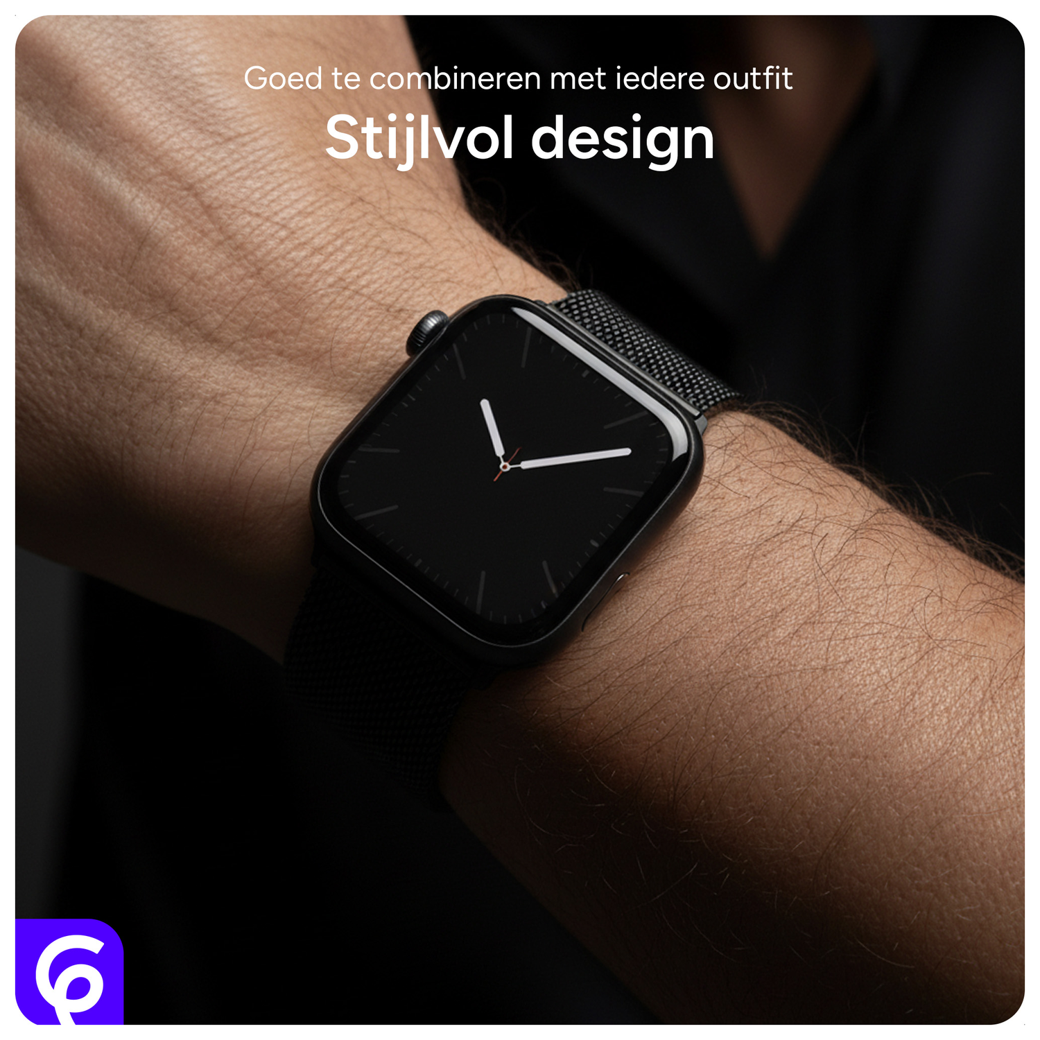 SBG Milanees - Apple Watch Bandje - 1-11/SE/Ultra - 49/46/45/44/42MM - Blauw afbeelding 4