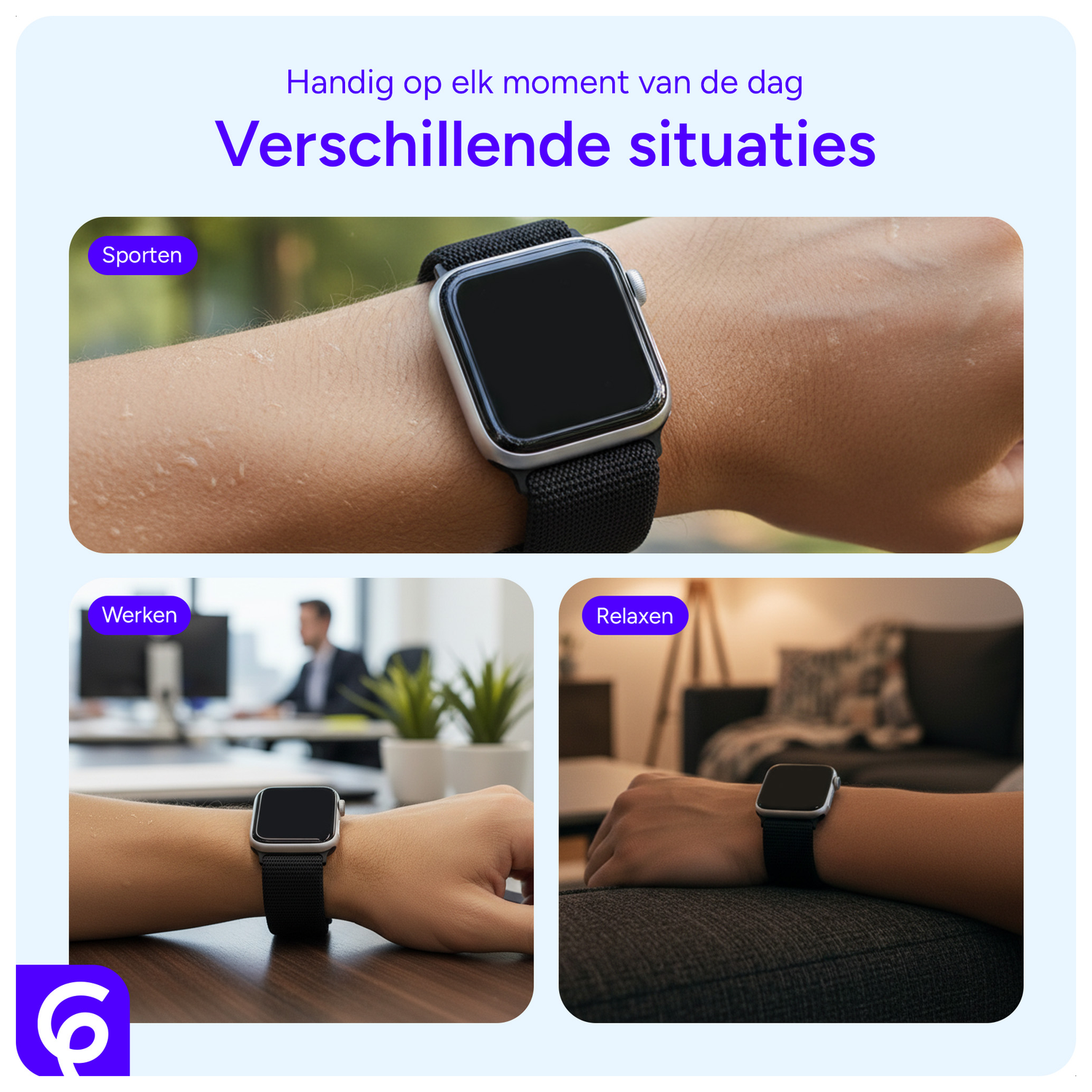 SBG Nylon - Apple Watch Bandje - 1-11/SE - 38/40/41/42MM - Donker Groen afbeelding 6