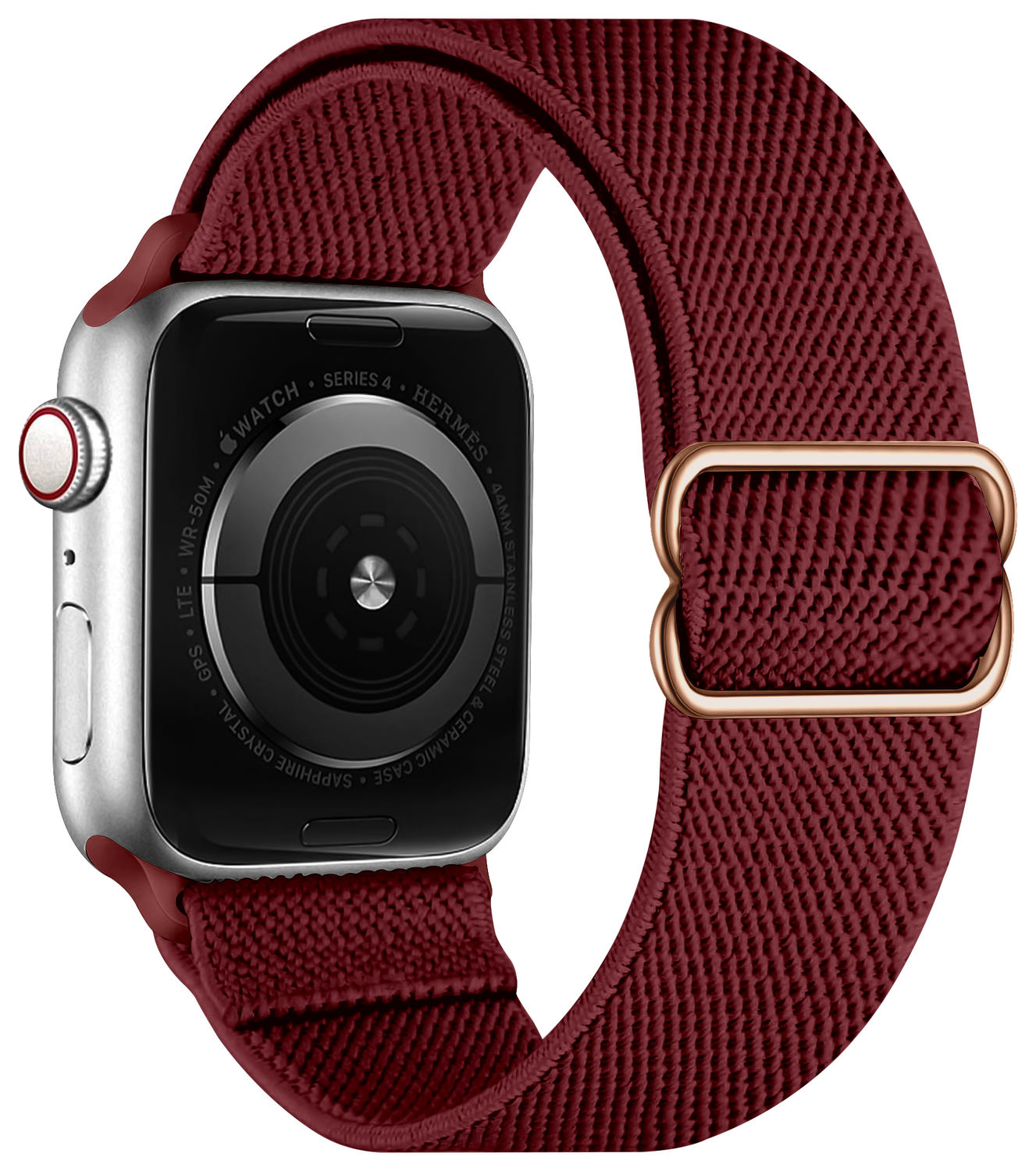 SBG Nylon - Apple Watch Bandje - 1-11/SE - 38/40/41/42MM - Bordeaux afbeelding 2