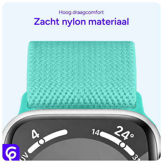 SBG Nylon - Apple Watch Bandje - 1-11/SE - 38/40/41/42MM - Mint Groen afbeelding 5