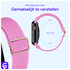 SBG Nylon - Apple Watch Bandje - 1-11/SE - 38/40/41/42MM - Roze afbeelding 4