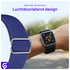 SBG Nylon - Apple Watch Bandje - 1-11/SE - 38/40/41/42MM - Blauw afbeelding 3