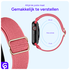 SBG Nylon - Apple Watch Bandje - 1-11/SE - 38/40/41/42MM - Rose Rood afbeelding 4