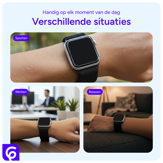 SBG Nylon - Apple Watch Bandje - 1-11/SE - 38/40/41/42MM - Wit afbeelding 6