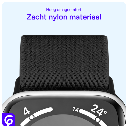 SBG Nylon - Apple Watch Bandje - 1-11/SE/Ultra - 49/46/45/44/42MM - Zwart afbeelding 5